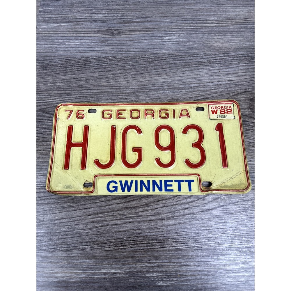 1976 Georgia license plate HJG 931 Gwinnett County